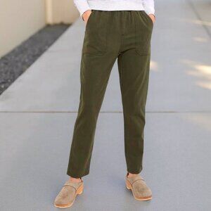 Plenty PGD Cotton Twill Lula Slouch Pants, Olive, Size L